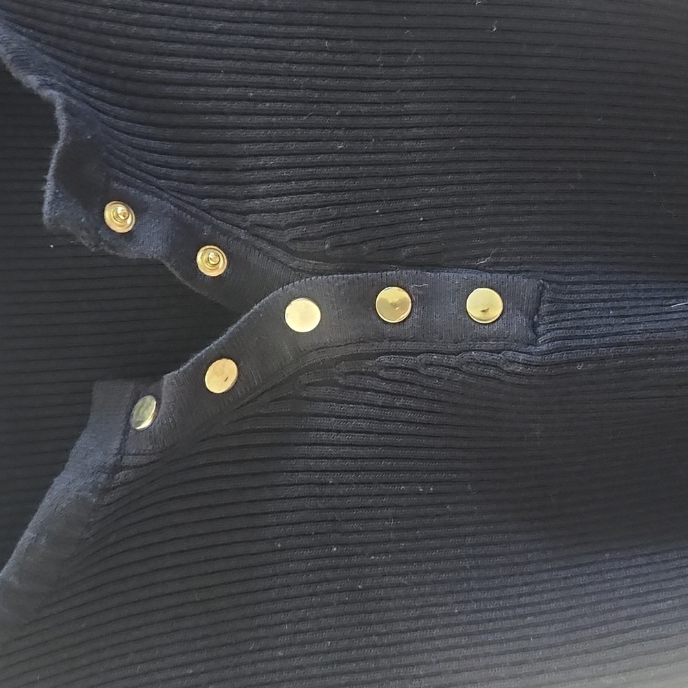 Love Tree Black Ribbed Button-Up Crop Top - Picture 3 of 6